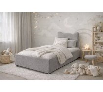 Bērnu gulta Ines 90x200 ar stelāžām Guļamvietas platums: 90 cm, Guļamvietas garums: 200 cm, Platums: 93 cm, Garums: 208 cm, Augstums: 86 cm, Augstums no grīdas līdz matracim: 34 cm, Auduma nosaukums: Cremona 81, Krāsa: gaiši pelēks