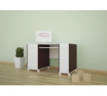 Galds Animals B01 Garums: 125 cm, Maksimālais augstums: 89 cm, Augstums: 75 cm, Korpusa krāsa: balts, Platums: 60 cm, Izgatavošanas materiāls: MDF plātne, Elementu krāsa: kastanis venge, Forma: taisnstūra, Ar tastatūras plauktu: 1, Ar plauktiem: 1, Ar atvilktnēm: 1