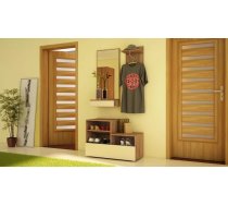 Komplekts City Zestaw Platums: 90 cm, Dziļums: 30 cm, Augstums: 190 cm, Elementu skaits: 3, Izgatavošanas materiāls: laminēta KSP, Virsma: Matēts, Ar apavu plauktu: 1, Ar pakaramo: 1, Krāsa: Tobaco ozols + krēma