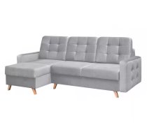 Dīvāns Vegas Corner standard Dziļums: 151 cm, Guļamvietas platums: 146 cm, Platums: 236 cm, Augstums: 95 cm, Sēdvietas augstums: 46 cm, Sēdvietas dziļums: 59 cm, Guļamvietas garums: 206 cm, Pildījums: Falista + augstas elastības putas (porolons), Apdare: audums, Dīvāna tips: stūra dīvāni, Ar veļas kasti: 1, izvelkamie: 1, Auduma numurs: Bluvel 03, Izvilkšanas mehānisms: Automāts, Krāsa: gaiši pelēks