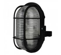 Sienas lampa laiviņa max 60W ar PVC režģi E27 IP44 melna