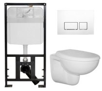 SANIT WC iebūvējamais komplekts AQUALINE CLASSIC, pods + SC vāks+ balta poga, 4172NUR2K xx