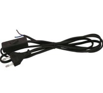 Vads ar kontaktdakšu un slēdzi 2x0.75mm2 3m melns