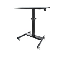 Startech Mobile Standing Desk, Portable Sit Stand Ergonomic Height Adjustable Cart on Wheels, Rolling Computer/Laptop Workstation Table with Locking One-Touch Lift for Teacher/Student - Mobile Sit Stand Desk (STSCART2) - sit/standing desk - black STSCART2