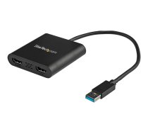 Startech USB 3.0 to Dual HDMI Adapter, 1x 4K 30Hz & 1x 1080p, External Video & Graphics Card, USB Type-A to HDMI Dual Monitor Display Adapter Dongle, Supports Windows Only, Black - USB to Dual HDMI Adapter (USB32HD2) - adapter cable - HDMI / USB - TAA Com USB32HD2
