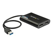 StarTech USB 3.0 to Dual DisplayPort Adapter 4K 60Hz, DisplayLink Certified, Video Converter with External Graphics Card - Mac & PC (USB32DP24K60) - DisplayPort adapter - USB Type A to DisplayPort - 30 cm USB32DP24K60