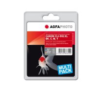 AgfaPhoto Multi pack - 4-pack - black, yellow, cyan, magenta - compatible - ink cartridge (alternative for: Canon 6443B001, Canon 6444B001, Canon 6445B001, Canon 6446B001, Canon CLI-551BK XL, Canon CLI-551C XL, Canon CLI-551M XL, Canon CLI-551Y XL) APCCLI551XLSET