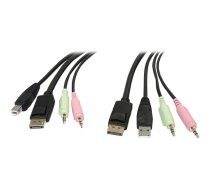 StarTech 6ft 4-in-1 USB DisplayPort® KVM Switch Cable w/ Audio & Microphone (DP4N1USB6) - video / USB / audio cable - 1.8 m DP4N1USB6