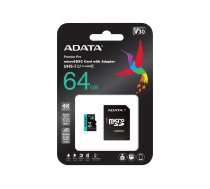 ADATA Premier Pro V30S - flash memory card - 64 GB - microSDXC UHS-I (AUSDX64GUI3V30SA2-RA1 ADATA)