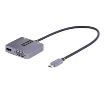 Startech USB C Video Adapter, USB C to HDMI VGA Multiport Adapter w/ 3.5mm Audio Output, 4K 60Hz, HDR, 100W PD 3.0, USB C Monitor Adapter for Laptop, Thunderbolt 3/4 Compatible - USB C Display Travel Adapter (122-USBC-HDMI-4K-VGA) - docking station - USB- 122-USBC-HDMI-4K-VGA