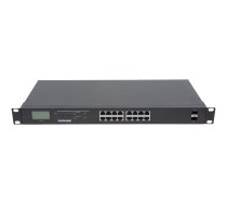 Intellinet 16-Port Gigabit Ethernet PoE+ Switch with 2 SFP Ports, LCD Display, IEEE 802.3at/af Power over Ethernet (PoE+/PoE) Compliant, 370 W, Endspan, 19" Rackmount - switch - 16 ports - unmanaged - rack-mountable 561259
