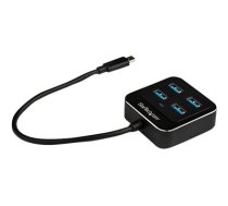 Startech 4-Port USB C Hub, USB-C to 4x USB-A Ports, SuperSpeed 10Gbps USB 3.1/USB 3.2 Gen 2 Type-C Hub, USB Bus Powered, Portable/Compact USB-C to USB Adapter Hub for Laptop, Aluminum - Windows/macOS/Linux (HB31C4AB) - hub - 4 ports HB31C4AB