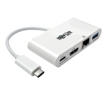Eaton Tripp Lite Series USB C to HDMI Multiport Video Adapter Converter w/ USB-A Hub, USB-C PD Charging, Gigabit Ethernet Port, Thunderbolt 3 Compatible USB Type C to HDMI, USB Type-C - docking station - USB - HDMI - 1GbE U444-06N-HGU-C