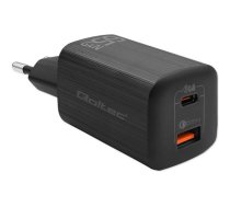 Qoltec GaN ULTRA power adapter - 5-20V, 2.25-3.25A - USB-C, USB - 65 watt 50766