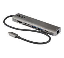Startech USB C Multiport Adapter, USB-C to 4K 60Hz HDMI 2.0, 100W Power Delivery Pass-through, SD/MicroSD, 2-Port USB 3.0 Hub, GbE, USB Type-C Mini Dock, 12" (30cm) Long Attached Cable - Works w/Thunderbolt 3 (DKT30CHSDPD1) - docking station - USB-C / Thu DKT30CHSDPD1