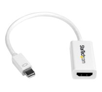 Startech Mini DisplayPort to HDMI 4K Audio / Video Converter - mDP 1.2 to HDMI Active Adapter for MacBook Pro/Air - 4K @ 30Hz - White (MDP2HD4KSW) - adapter - Mini DisplayPort / HDMI - 15 cm MDP2HD4KSW