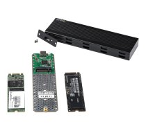 Startech USB-C 10Gbps to M.2 NVMe or M.2 SATA SSD Enclosure, External M.2 PCIe/SATA NGFF SSD Enclosure, Portable Aluminum Case, USB Type-C & USB-A Host Cables, For 2230/2242/2260/2280 - Works w/ Thunderbolt 3 (SM2E1BMU31C) - storage enclosure - M.2 Card - SM2E1BMU31C