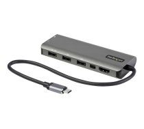 Startech USB C Multiport Adapter, USB-C to HDMI or Mini DisplayPort 4K 60Hz, 100W Power Delivery Pass-Through, 4-Port 10Gbps USB Hub, USB Type-C Mini Dock, 12"/30cm Long Attached Cable - Works w/ Thunderbolt 3 (DKT31CMDPHPD) - docking station - USB-C / Th DKT31CMDPHPD