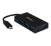 Startech 4 Port USB C Hub with 4x USB-A Ports USB 3.0 (USB 3.1/3.2 Gen 1 SuperSpeed 5Gbps), USB Bus or Self Power, Portable USB Type-C to USB-A BC 1.2 Charging Hub w/Power Adapter - Windows/macOS/Linux (HB30C4AFS) - hub - 4 ports HB30C4AFS