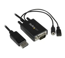 StarTech 6 ft / 2m DisplayPort to VGA Adapter Cable with Audio - DisplayPort adapter - 2 m DP2VGAAMM2M