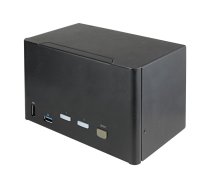 Startech 2 Port Quad Monitor DisplayPort KVM Switch, 4K 60Hz UHD HDR, Desktop 4K DP 1.2 KVM with 2 Port USB 3.0 Hub (5Gbps) & 4x USB 2.0 HID Ports, Audio, Hotkey Switching, TAA - Keyboard/Video/Mouse Switch - KVM / audio switch - 2 ports - TAA Compliant SV231QDPU34K