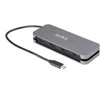 Startech 4 Port USB C Hub - 4x USB-A - 5Gbps USB 3.0 Type-C Hub (USB 3.2/3.1 Gen 1) - Bus Powered - 11" Long Cable w/ Cable Management (HB30CM4AB) - hub - 4 ports HB30CM4AB