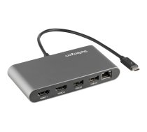 Startech Thunderbolt 3 Mini Dock - Portable Dual Monitor w/HDMI 4K 60Hz - 2X USB-A Hub (3.2/2.0), GbE - 28cm Cable - TB3 Multiport Adapter - Mac/Windows - Upgraded Version of TB3DKM2HD (TB3DKMHDL) - docking station - Thunderbolt 3 - 2 x HDMI - 1GbE TB3DKM2HDL