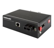 Intellinet Industrial Fast Ethernet Media Converter, 100Base-TX to 100Base-FX (SC) Single-mode, 20 km, IP40-rated Metal Housing, DIN-rail Mount - Industrial - fibre media converter - 10Mb     LAN, 100Mb LAN (508322 IC Intracom)