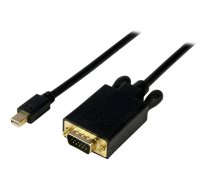 StarTech 15 ft DisplayPort to VGA Adapter Cable - DP to VGA Video Converter - Active DisplayPort to VGA Cable for PC 1920x1200 - Black (DP2VGAMM15B) - DisplayPort cable - 4.57 m DP2VGAMM15B