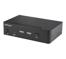 Startech 2 Port DisplayPort KVM Switch, 4K 60Hz, Single Display, Dual Port UHD DP 1.2 USB KVM Switch with Integrated USB 3.0 Hub and Audio, Dell, HP, Apple, Lenovo, TAA Compliant - Keyboard/Video/Mouse Switch (SV231DPU34K) - KVM / audio / USB switch - 2 p SV231DPU34K