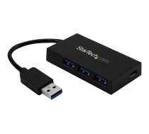 Startech 4 Port USB 3.0 Hub, USB Type-A Hub with 1x USB-C & 3x USB-A (SuperSpeed 5Gbps), USB Bus or Self-Powered, Portable USB 3.1/USB 3.2 Gen 1 BC 1.2 Charging Hub w/ Power Adapter - Windows/macOS/Linux (HB30A3A1CSFS) - hub - 4 ports HB30A3A1CSFS