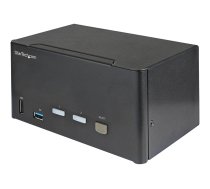 Startech 2 Port Triple Monitor DisplayPort KVM Switch, 4K 60Hz UHD HDR, Desktop 4K DP 1.2 KVM with 2 Port USB 3.0 Hub (5Gbps) & 4x USB 2.0 HID Ports, Audio, Hotkey Switching, TAA - Keyboard/Video/Mouse Switch - KVM / audio switch - 2 ports - TAA Compliant SV231TDPU34K