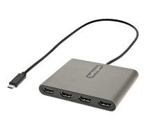 Startech USB C to 4 HDMI Adapter, External Video & Graphics Card, USB Type-C to Quad HDMI Monitor Display Adapter Dongle, 1080p 60Hz, Video Converter, Supports Windows - USB-C Multi Monitor Adapter - adapter cable - HDMI / USB - 50 cm USBC2HD4