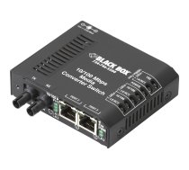Black Box Media Converter Switch 10/100-Mbps Copper to 100-Mbps Fiber, 115-VAC, Multimode, ST - fibre media converter - 10Mb LAN, 100Mb LAN LBH100A-ST