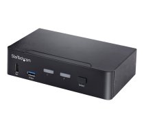 Startech USB C KVM Switch, 2 Port DisplayPort KVM w/ 4K 60Hz UHD HDR Video, 3.5mm Audio, USB Type C KVM Switch, 4x USB HID and 2x USB A 3.2 Gen 1 5Gbps Hub, Thunderbolt 3/4 Compatible - Hot Key Switching (SV231DPUCA) - KVM / audio / USB switch - 2 ports - SV231DPUCA