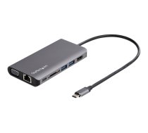Startech USB C Multiport Adapter, USB-C Mini Travel Dock with 4K HDMI or 1080p VGA, 3x USB 3.0 Hub, SD, GbE, Audio, 100W PD Pass-Through, Portable Docking Station for Laptop/Tablet - USB 3.0 Mini Dock - docking station - USB-C - VGA, HDMI - 1GbE DKT30CHVAUSP