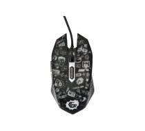 Gembird MUS-6B-GRAFIX-01 - mouse - cartoon style graphic design - USB - black MUS-6B-GRAFIX-01