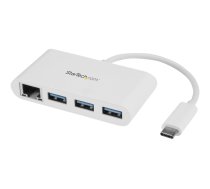 Startech 3 Port USB C Hub w/ Gigabit Ethernet – USB Type C to 3 x USB-A – Multi Port USB 3.0 Hub for MacBook Pro (HB30C3A1GEA) - hub - 3 ports HB30C3A1GEA