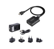 Startech 2-Port HDMI Splitter, 4K 60Hz HDMI 2.0 Video, 4K HDMI Splitter 1 In 2 Out, 1x2 HDMI Display/Output Splitter, HDR/HDCP - 20in (50cm) Built-in HDMI Cable, Powered via USB or Included Power Supply (HDMI-SPLITTER-4K60UP) - video/audio splitter - 2 po HDMI-SPLITTER-4K60UP