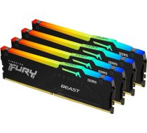 Kingston FURY Beast RGB - DDR5 - kit - 128 GB: 4 x 32 GB - DIMM 288-pin - 5600 MHz / PC5-44800 - unbuffered KF556C40BBAK4-128