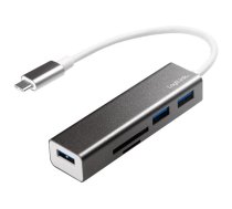 LogiLink USB-C 3-Port Hub with Card Reader - hub - 3 ports UA0305