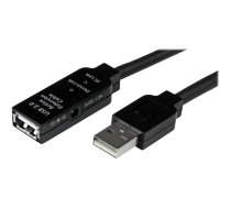 StarTech 25m USB 2.0 Active Extension Cable M/F - 25 meter USB A Male to USB A Female USB 2.0 Repeater / Extender Cable - Black - 80ft (USB2AAEXT25M) - USB extension cable - USB to USB - 25 m USB2AAEXT25M