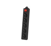 Lanberg PS1-05E-0300-BK - power strip - 2500 Watt (PS1-05E-0300-BK)