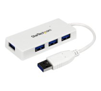 Startech 4 Port USB 3.0 Hub - Multi Port USB Hub w/ Built-in Cable - Powered USB 3.0 Extender for Your Laptop - White (ST4300MINU3W) - hub - 4 ports ST4300MINU3W