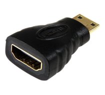 Startech Mini HDMI to HDMI Adapter, 4K High Speed HDMI Adapter, 4K 30Hz Ultra HD High Speed HDMI Adapter, HDMI 1.4, Gold Plated Connectors, UHD Mini HDMI Adapter 4K, Black - Mini HDMI to HDMI Converter - HDMI adapter HDACFM
