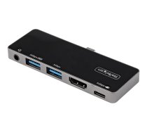 Startech USB C Multiport Adapter, USB-C Mini Dock, USB-C to 4K 60Hz HDMI 2.0, With 100W Power Delivery Pass-Through Charging, 3-Port USB 3.0 Hub, Audio, USB Type-C Multiport Adapter - USB-C Travel Dock - docking station - USB-C - HDMI DKT30ICHPD