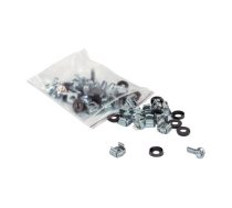 Intellinet Cage Nut Set, 20 Pack - M6 Nuts, Bolts and Washers, Suitable for Network Cabinets/Server Racks, Plastic Storage Jar, Lifetime Warranty - rack screws, nuts and washers (712194 IC     Intracom)