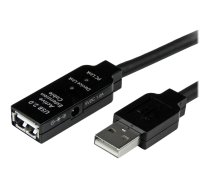 StarTech 5m USB 2.0 Active Extension Cable M/F - 5 meter USB A Male to USB A Female USB 2.0 Repeater / Extender Cable - Black - 15ft (USB2AAEXT5M) - USB extension cable - USB to USB - 5 m USB2AAEXT5M