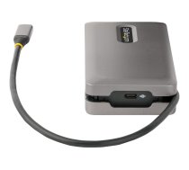 Startech USB-C Multiport Adapter, 4K 60Hz HDMI/DP Video, 3-Port USB Hub, 100W Power Delivery Pass-Through, GbE, USB Type-C Travel Dock w/ Charging, 1ft/30cm Wrap-Around Cable - Mini Laptop Docking Station (DKT31CDHPD3) - docking station - USB-C - HDMI, DP DKT31CDHPD3
