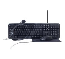 Gembird KBS-UO4-01 - 4-in-1 office kit - keyboard, mouse, headset and mouse pad set - QWERTY - US Input Device KBS-UO4-01